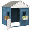 vidaXL Playhouse with Lockable Door and Flower Pots Solid Wood Fir