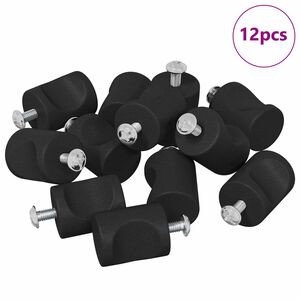 vidaXL Cabinet Knob 12 pcs Black 18 x 23 mm Iron