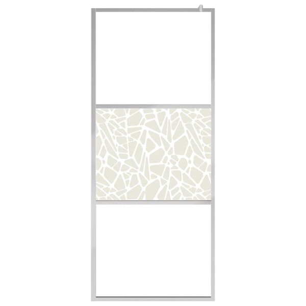 vidaXL Walk-in Shower Wall ESG Glass with Stone Design 80x195 cm