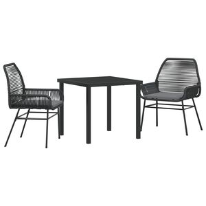 vidaXL Garden Dining Set 5 pcs Black Poly Rattan