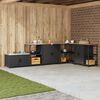 vidaXL Kitchen Storage with Shelf Black 90 x 50 x 53 cm Steel
