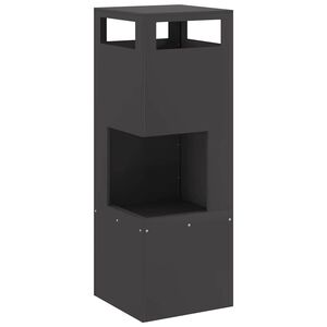 vidaXL Fire Pit Black 35 x 35 x 100 cm Steel