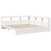 vidaXL Bookcase Bed without Mattress White 200x200 cm Solid Wood Pine