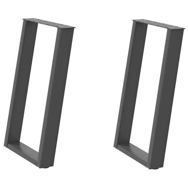 vidaXL Dining Table Legs U-Shaped 2 pcs Anthracite 50x(72-73) cm Steel