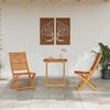 vidaXL Folding Bistro Set Folding 3 pcs Brown Solid acacia wood
