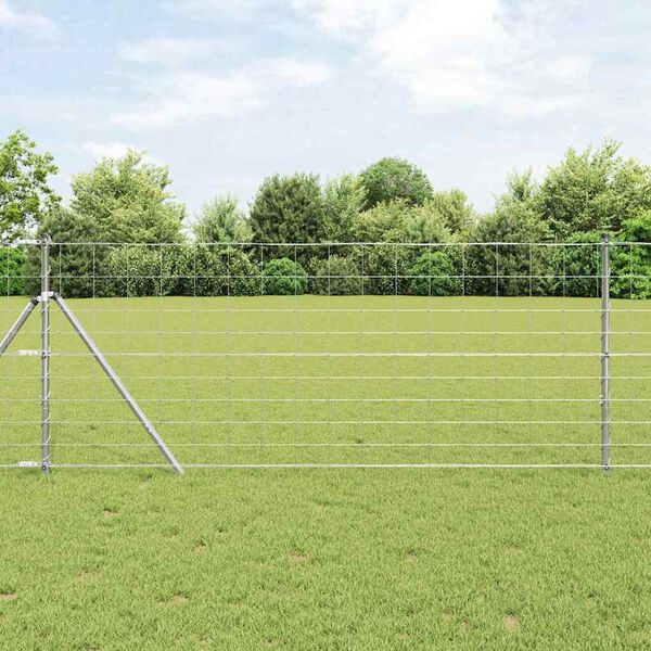 vidaXL Field Fence Silver 50 x 1 m Galvanised steel