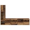 vidaXL TV Wall Unit with LED 4 pcs Old Wood Engineered Wood