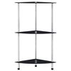vidaXL 3-Tier Shelf Black 30x30x67 cm Tempered Glass