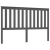 vidaXL Bed Headboard | Grey | Solid pine wood | Standard | Decorative Inlays