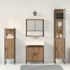vidaXL Bathroom Furniture Set with Shelf 4 pcs Brown Engineered wood
