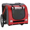 vidaXL Pet Bike Trailer Red and Grey Oxford Fabric and Iron