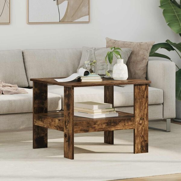 vidaXL Coffee Table Smoked Oak 57 x 55 x 45 cm Engineered Wood