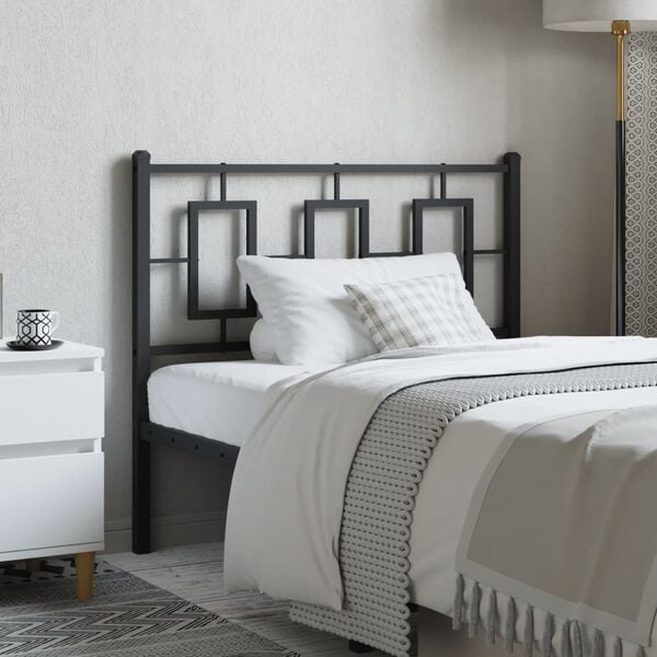 vidaXL Metal Replace Headboard Black 100 cm