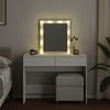 vidaXL Dressing Table with LED White 100x40x130 cm