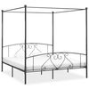 vidaXL Canopy Bed Frame without Mattress Grey Metal 180x200 cm