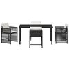 vidaXL Garden Dining Set 5 pcs Black Poly Rattan