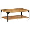 vidaXL 2-Layer Coffee Table 100x55x38 cm Solid Wood Mango and Steel