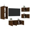 vidaXL 5 Piece TV Wall Units with LED Brown Oak Engineered Wood