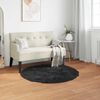 vidaXL Faux Sheepskin Rug Tafalla Black &Oslash; 80 cm Polyester