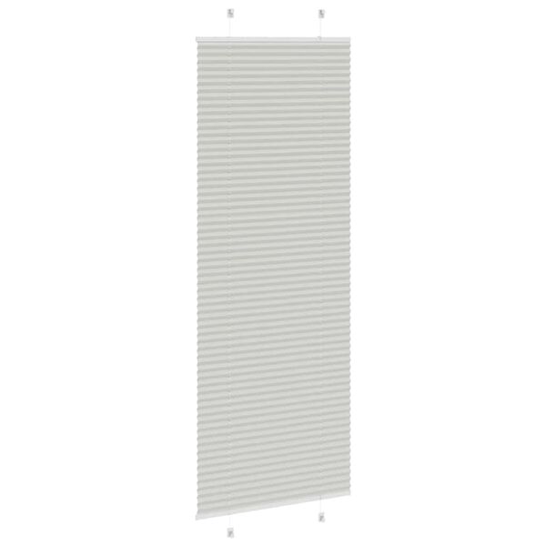 vidaXL Pleated Blind Light Grey 80x200 cm Fabric Width 79.4 cm Polyester