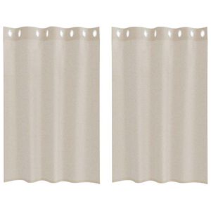 vidaXL Voile Curtain 2 pcs Sand 140 x 140 cm Polyester