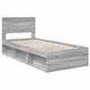 vidaXL Bed Frame Grey Sonoma 90 x 200 cm Solid Pine Wood