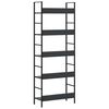 vidaXL 5-Layer Book Shelf Black 60x27.6x158.5 cm Engineered Wood