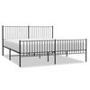 vidaXL Metal Bed Frame without Mattress with Footboard Black 193x203cm
