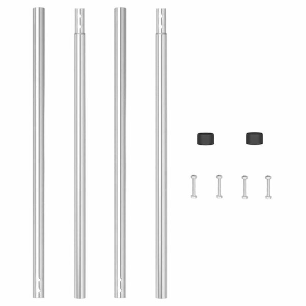 vidaXL Fence Posts 2 pcs Silver Powder-coated steel