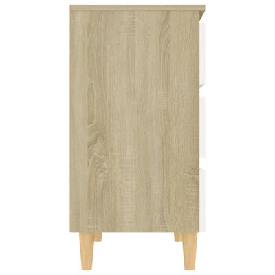 vidaXL Sideboard White and Sonoma Oak 60x35x69 cm Engineered Wood