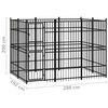 vidaXL Outdoor Dog Kennel Steel 5.53 m²