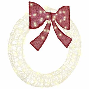 vidaXL Wreath with 80 LEDs Warm white 92 x 9.5 x 92 cm Acrylic