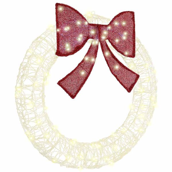 vidaXL Wreath with 80 LEDs Warm white 92 x 9.5 x 92 cm Acrylic