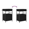vidaXL Kitchen Trolley Black Oak 56 x 43 x 89.5 cm Engineered Wood