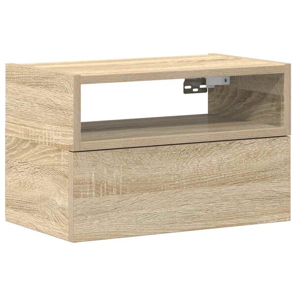 vidaXL Wall-mounted Bedside Cabinet Sonoma Oak 45x26x28.5 cm