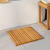 vidaXL Bath Mat Plain Brown 50 x 50 cm Wood