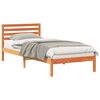 vidaXL Bed Frame with Headboard Wax Brown 100 x 210 cm Solid Pine Wood