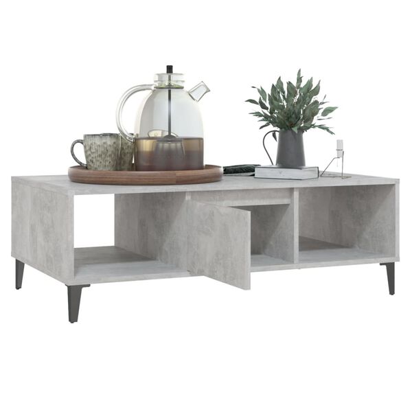 vidaXL Coffee Table Concrete Grey 103.5x60x35 cm Engineered Wood