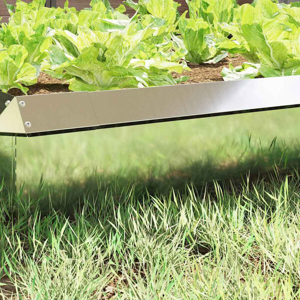 vidaXL Snail Fence 16 pcs Silver 50 x 3.5 x 25 cm Galvanised Steel