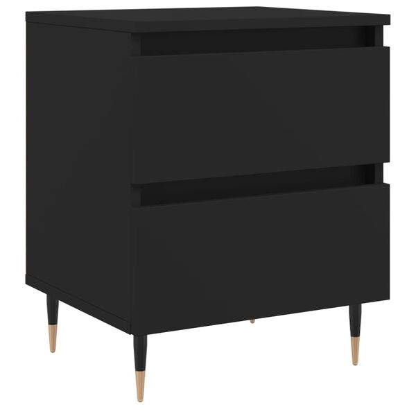 vidaXL Bedside Cabinet Black 40x35x50 cm Engineered Wood