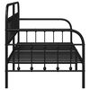 vidaXL Daybed Frame with Headboard Black 100 x 200 cm Steel