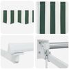 vidaXL Awning Striped Green and white 4.5 x 3 m Polyester and metal