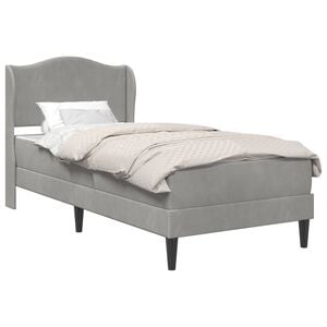 vidaXL Bed Frame with Headboard Light Grey 90 x 190 cm Velvet