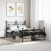 vidaXL Metal Bed Frame without Mattress with Footboard Black 120x190cm