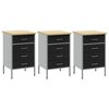 vidaXL Work Cabinet with Drawer 3 pcs Black and Grey 75 x 45 x 85 cm
