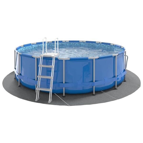 vidaXL Pool Ground Cloth Light Grey Ø428 cm Polyester Geotextile