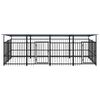 vidaXL Outdoor Dog Kennel with Roof Steel 7.51 m²