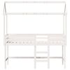 vidaXL Loft Bed with Ladder and Roof without Mattress White 90x190 cm Single