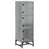 vidaXL Highboard with Glass Doors Grey Sonoma 35x37x120 cm