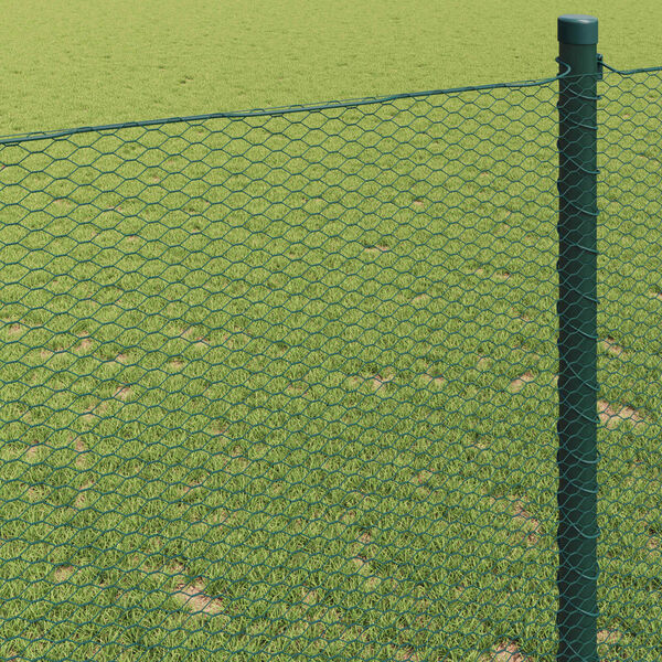 vidaXL Hexagon Fence Green 1.2 x 10 m PVC